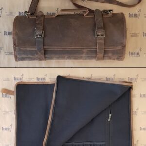Borsa in pelle e cotone